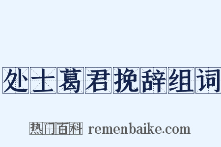 处士葛君挽辞组词是什么意思的图片